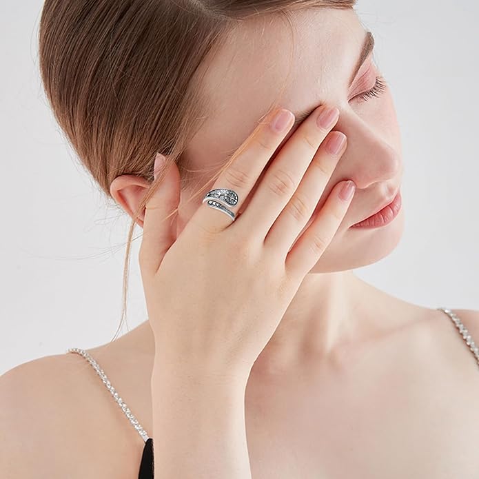 Thumb Rings for Women 925 Sterling Silver Adjustable Spoon Ring Vintage Thumb Jewelry Gifts for Women