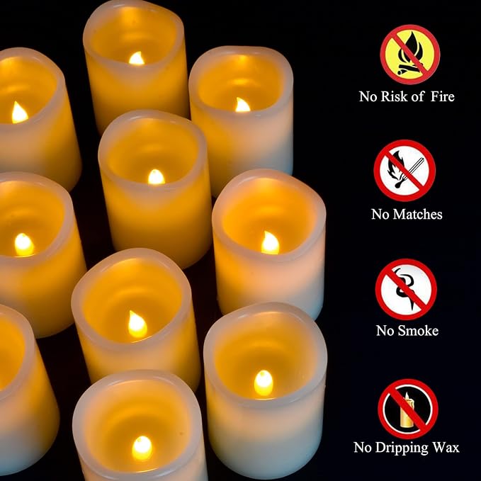Flameless Candles Battery Operated Candles Real Wax Pillar LED Candles - Image 6