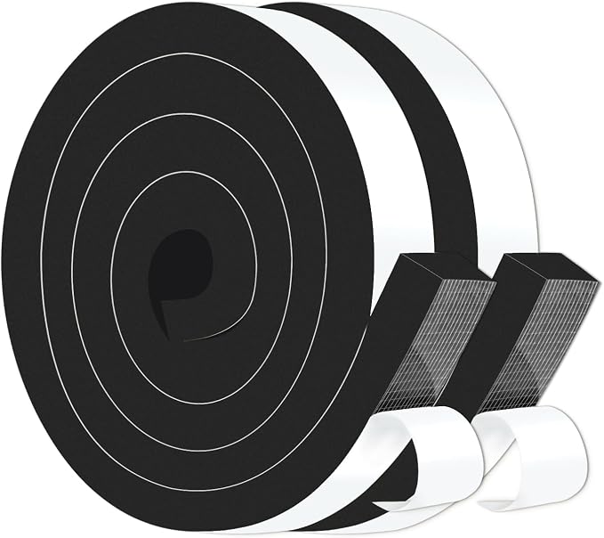 Door Seal Strip, High Density CR Insulation Tape, 1 in x 3/4 in x 13 Ft | Air by MIKONIYA