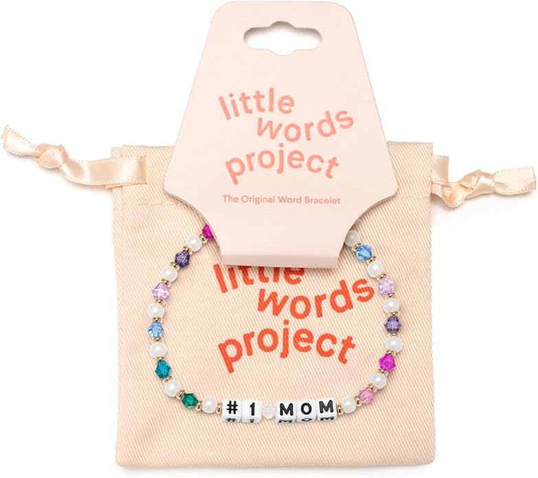 Little Words Project Mother's Day Gifts, The Original Word Bracelet, Made with Colorful Beads and Plated Brass Hardware, Handcrafted Design & Positive Message