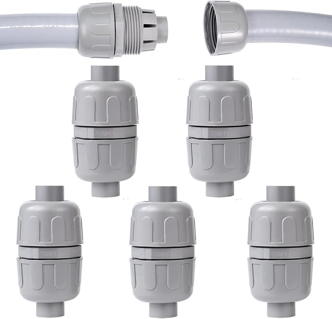 NPT 1/2 Double Conduit Liquid-Tight Connector Straight | Extend Repair Conduit by Aandxmok
