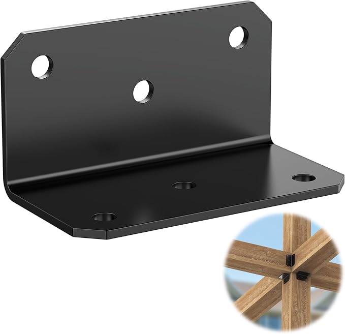 4 Inch Heavy Duty L Brackets for Wood, Galvanized Corner Braces, and posts; - Image 9