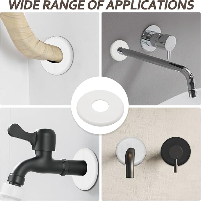 2 Pcs, 28mm Pipes | Self-Adhesive, Plumbing Cover Plates, - Image 7