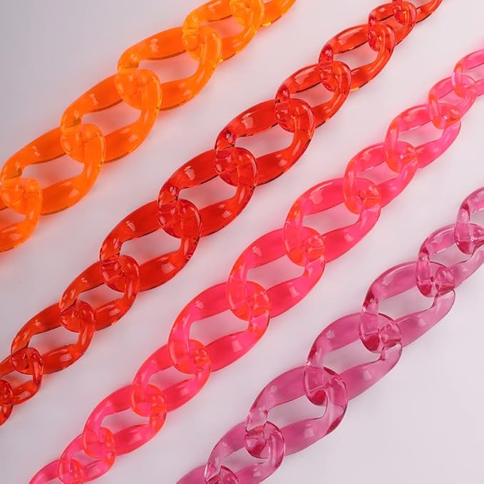 Wiwpar Acrylic Choker Necklace Statement Chunky Fashion Acrylic Necklace Colorful for Women (Red)