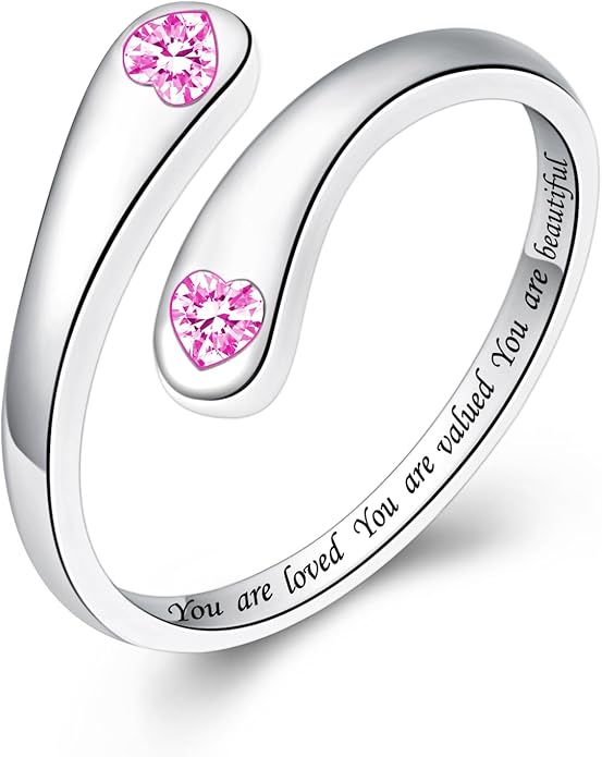 Fookduoduo 925 Sterling Silver Ring Inspirational Jewelry adjustable Wrap Open Rings for Women