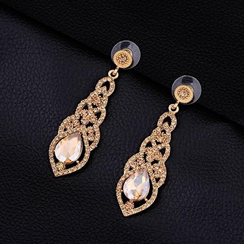 mecresh Women's Alloy Teardrop Crystal Chandelier Dangle Earrings