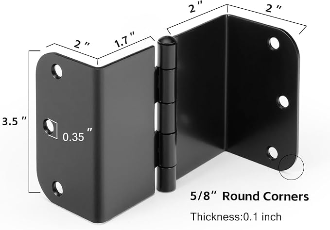 6 Pack Offset Hinges Matte Black 3.5 Inch - Image 2