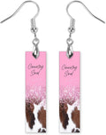 Earrings Handmade Bar Wood Earrings Light Weight Printed Image Dangle Earring Jewelry