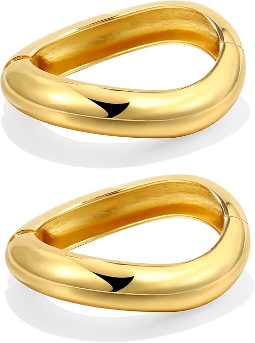 Elegance 11 designs Gold Bangles For Women Chunky Trendy Hinged Cuff Open Bracelet Wide Minimalist Bracelets Jewelry Gift