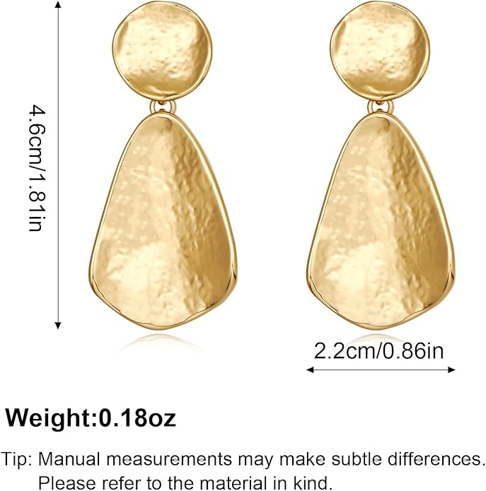 YUJIE Gold Plated Earrings for Women Geometric Chunky Dangle Earring Trendy Silvery Two-Tone Statement Jewelry