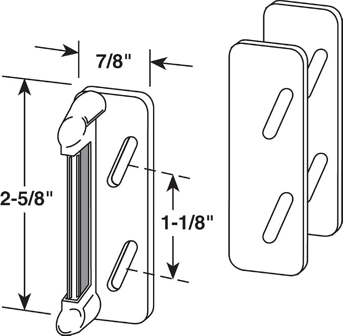 Prime-Line K 5117 Aluminum Painted White, Spring-Loaded Screen Door Strike Plate - Image 2