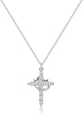 Tewiky Christian Gift Stocking Stuffers Cross Necklace for women-Dainty 14k Gold Plated/Silver Plated Pendant Necklaces Simple Cute Tiny Necklace Jewelry for Women