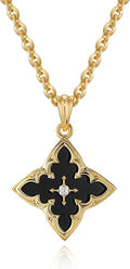 Fettero Gold Clover Necklace for Women Dainty 14K Gold Plated CZ Pendant Necklace Adjustable Chain Choker Charm Colorful Clover Pendant Lucky Necklaces for Women Jewelry