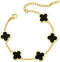 Gold Bracelets for Women‌,Four Leaf Clover Bracelet‌,Fashion Jewelry for Women,Gifts for Women,Lucky Bracelet for women,Double-sided Same Color,18K Gold-plated Titanium Steel