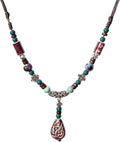 Adjustable Ceramic Beaded Necklace for Women, Boho Handmade Flower Pendant Necklace, Hippie Jewelry for Mom and Wife