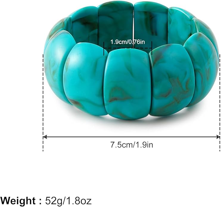 3 PCS Acrylic Resin Bracelet for Women Irregular Geometric Cuff Wide Wristband Bangles Trendy Chunky Resin Stackable Stretch Bracelet Jewelry Set