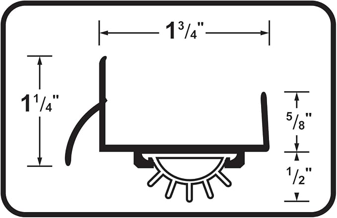 MD Building Aluminum U-Shape Under Door Seal, Commercial, 48in | Vinyl Insert - Image 3