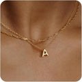 Initial Necklaces for Women, Trendy 14K Gold Plated Layered Necklace Dainty A-Z Letter Custom Name Personalized Choker Necklaces Non Tarnish Fashion Accessories Gold Jewelry Birthday Gifts for Her