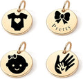 SM Design Pregnancy & New Baby Charm Set – Set of 4 Meaningful Stainless Steel Charms – Great for Crafting, Making Bracelets and Necklaces - Meaningful Keepsake Charms for Expecting & New Moms