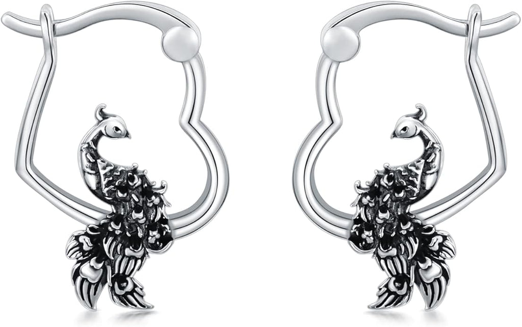 Hypoallergenic Earrings Rabbit Tiger Teddy Koala Puppy Panther Peacock Earrings Sterling Silver Animal Hug Hoop Earrings Jewelry Mothers Day Graduation Birthday Gifts for Women