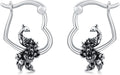Hypoallergenic Earrings Rabbit Tiger Teddy Koala Puppy Panther Peacock Earrings Sterling Silver Animal Hug Hoop Earrings Jewelry Mothers Day Graduation Birthday Gifts for Women