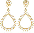 mecresh Flower Teardrop Bridal Wedding Dangle CZ Earrings in Silver/Gold Tone for Women Girl Bride Gift …