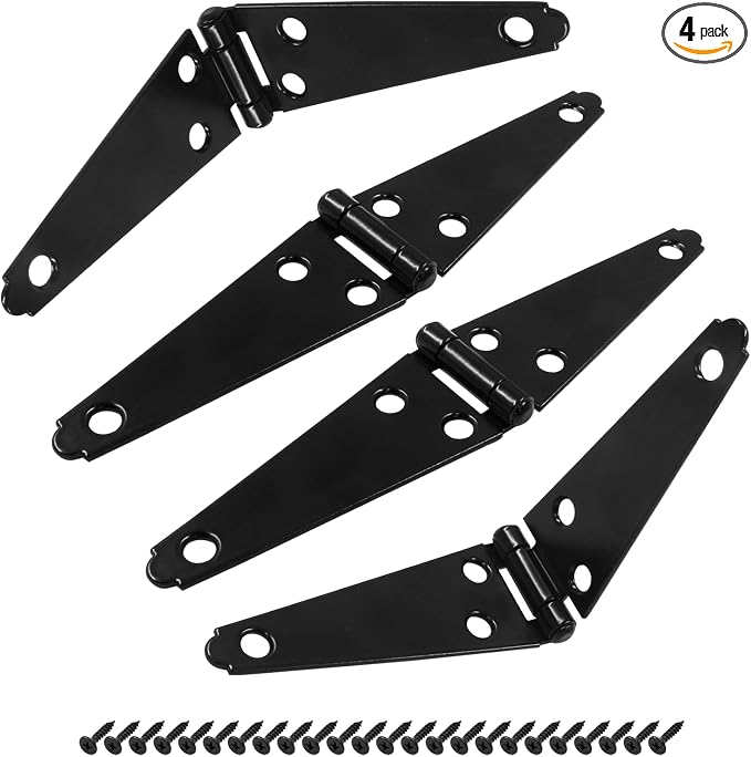 Hordion 4Pcs Strap Hinge Shed Door Hinges, 4 Inch Heavy Duty Gate Hinges | by Hordion