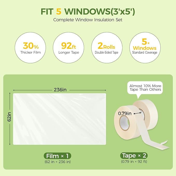 FLYZZZ Window Insulation Kit, Window Insulation - Image 2