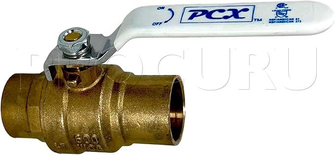 1-Pack 1-1/2 Inch Sweat Heavy Duty Brass Ball Valve, Full Port, 600 WOG - Image 2