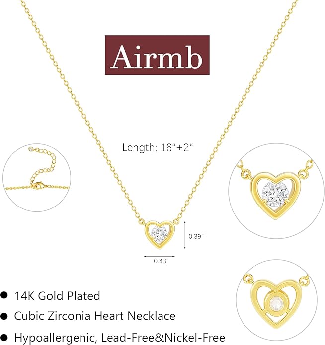 Cute Heart Necklace for Women Gold/Silver Plated Heart Pendant Choker Necklaces Tendy Love Heart Chain Necklace Dainty Gold/Silver Necklace Jewelry Gifts for Women