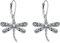 ONEFINITY Dragonfly Earrings 925 Sterling Silver Moonstone Leverback Dragonfly Dangle Drop Earrings Women Jewelry Gifts