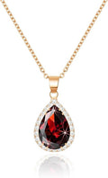 Linawe Crystal Chain Necklace for Women Trendy, Imitation Diamond Pendant, Statement Cubic Zirconia Boho Jewelry Set, 14K Gold/Rose Gold/Silver Birthstone Necklace