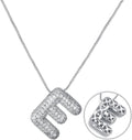 RWQIAN Letter Necklace for Women Bubble, Chunky Initial Alphabet A-Z Pendant Puffy Name Personalized Necklace Dainty Zircon CZ Fashion Jewelry Gifts for Girls Girlfriend