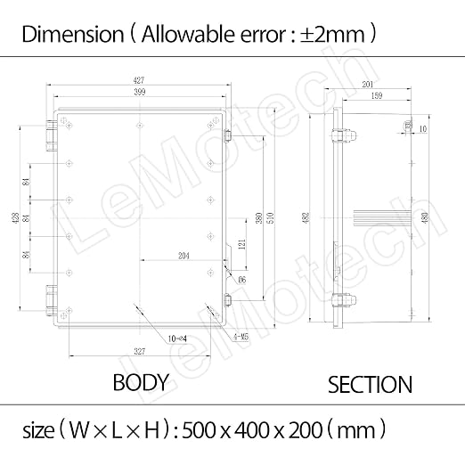 Electrical Box, IP67 Waterproof Hinged Cover Stainless Steel Latch Junction Box - Image 8