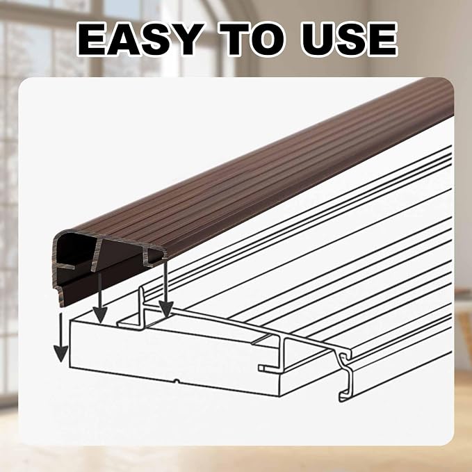 2 Pcs 36" L Fixed Vinyl Sill Threshold Cap 1-3/8 Inches High, Dark Brown | - Image 5