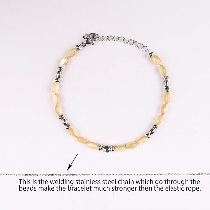 Natural Gem Stone Beaded Bracelets for Women Adjustable Stainless Steel Agate Lapis Tiger Eye Aventurine Rose Quartz
