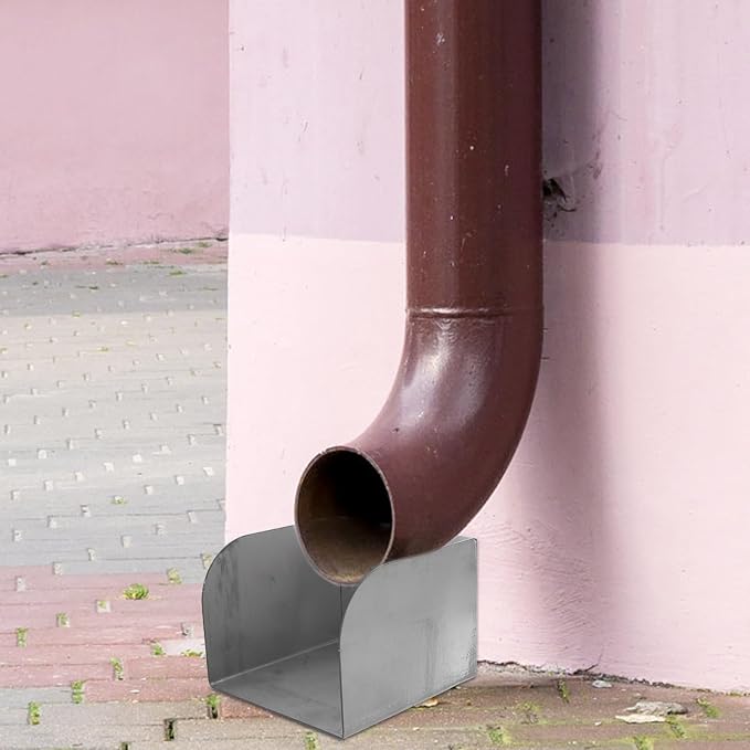 Stainless Steel Outdoor Downspout Diverter Rainwater Drain Extension | Wall - Image 7