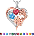 Iefil Valentines Day Gifts for Her - 925 Sterling Silver Birthstone Necklace for Women, Anniversary Birthday Gifts for Wife Girlfriend Mom