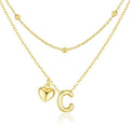 adoyi Valentines Day Gifts for Women Hers Dainty 14K Gold Plated Heart Initial Necklaces Layered Letter A-Z Pendant Necklace Stack Trendy Jewelry Birthday Valentines Day Gifts for Women Jewelry