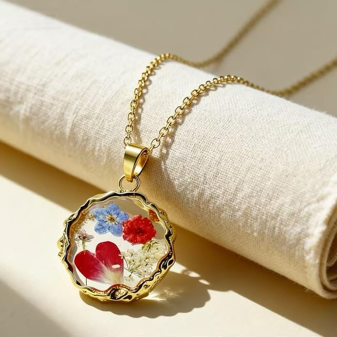 Birth Flower Necklace,1-12 Birth Month Flower Handmade Pendant Necklaces for Women Personalized Custom Floral Jewelry,Boho jewelry,Birthday Gift for Women Girls Best Friend