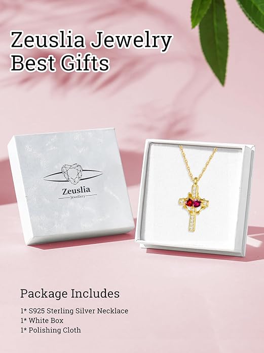 Valentine's Day Gifts for Wife 925 Sterling Silver Double Birthstone Pendant Necklaces I Love You for Always and Forever Necklace Anniversary Birthday Gifts for Wife Girlfriend Mom Her