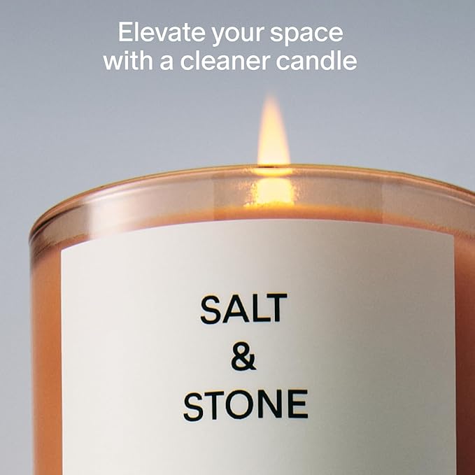 Salt & Stone Coconut & Soy Blend Scented Candle, Bergamot & Hinoki 8.5 oz | - Image 2