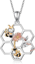 FLYOW 925 Sterling Silver Cute Animal Jewelry Hummingbird/Butterfly/Wolf/Corgi/Cat/Snake/Spider/Bat/Penguin/Bear/Opossum/Frog/Guinea Pig for Women Mother Friend Animal Lovers