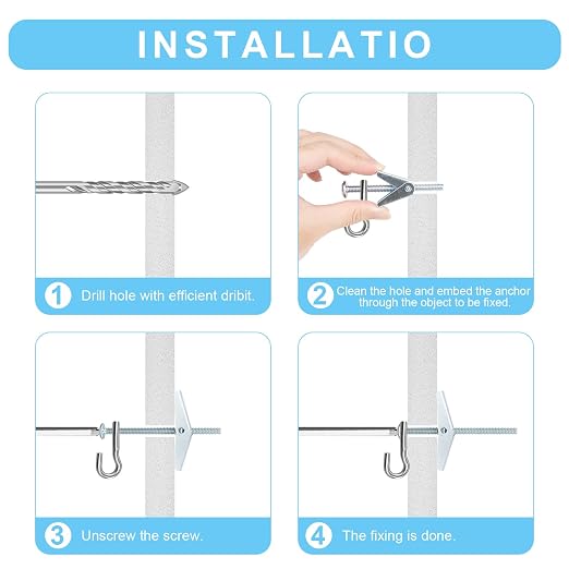 100 Pcs 3 Size Heavy Duty Metal Drywall Anchors Kit | 25 Sets Toggle Bolts and - Image 4