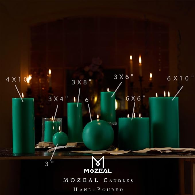 MOZEAL 3" x 4" Hand-Poured Unscented Candle, Dripless Pillar Candle Set of 3 - Image 4