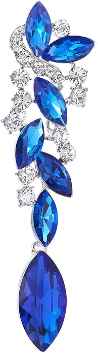 Art Deco Wedding Bridal Party Rhinestone Marquise Cluster Chandelier Long Dangle Statement Earrings