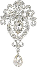 Crystal Pearl Flower Brooches Pins Fashion Beautiful Created Rhinestone Floral Brooch Good Idea for Party Dance Wedding Banquet for Elegant Women Girl