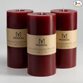 MOZEAL 3" x 6" Hand-Poured Unscented Candle, Dripless Pillar Candle Set of 3 by MOZEAL