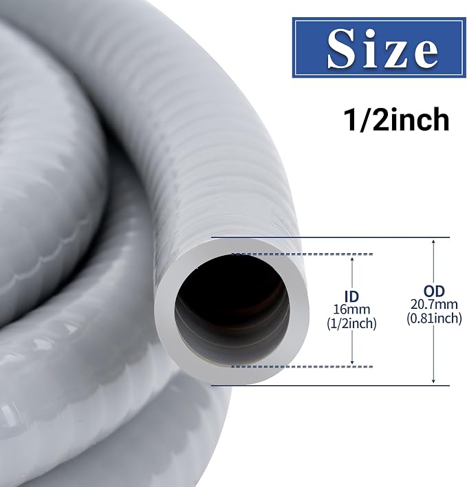 1/2 Inch 150 FT Liquid-Tight Conduit and Connector Kit | Non Metallic Flexible - Image 2