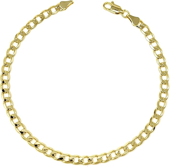 Gold Electroplated Anklet for Women, 9-12 Inch Sizes, Figaro, Cuban, Mariner, Herringbone Design - Made in Korea